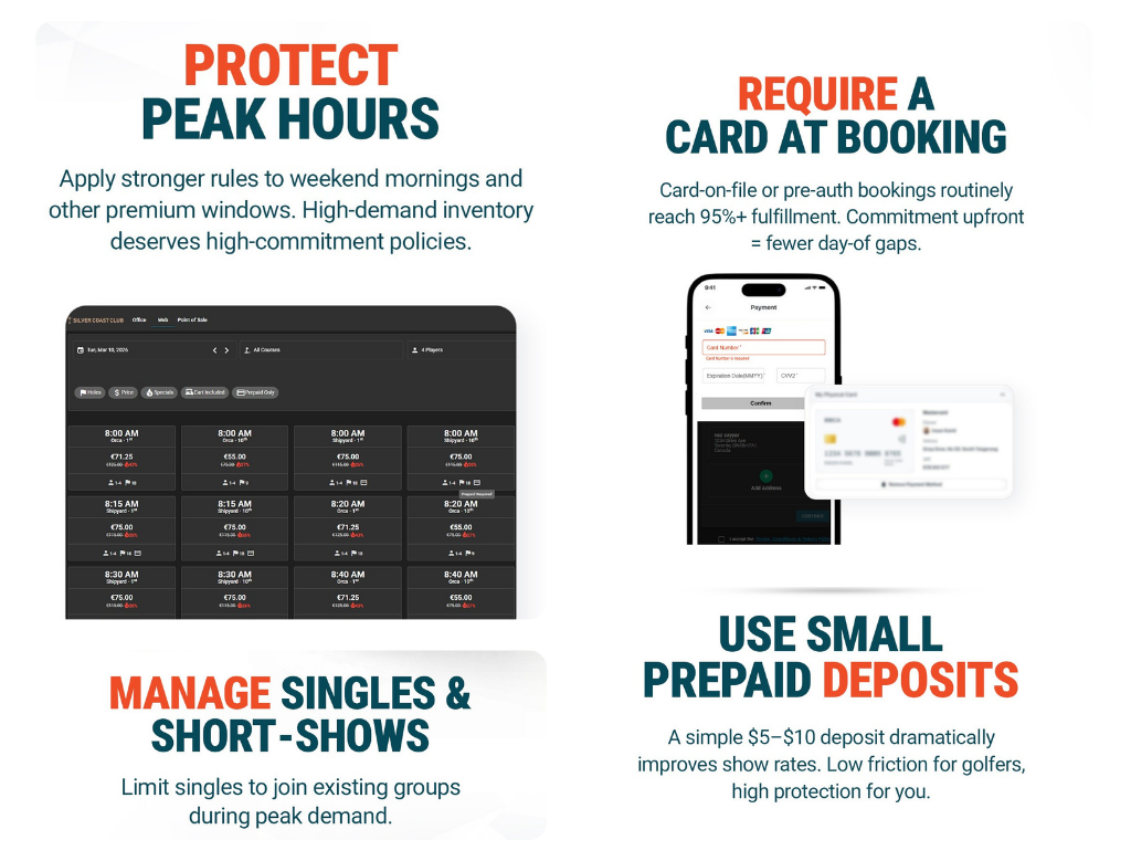 tablet showing no show management features and options