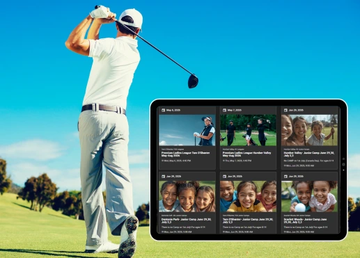Golf course management software supporting service anywhere across the property