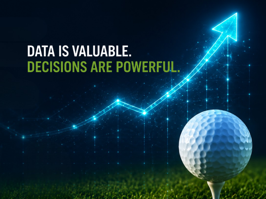 Aerial view illustrating AI-powered golf course management